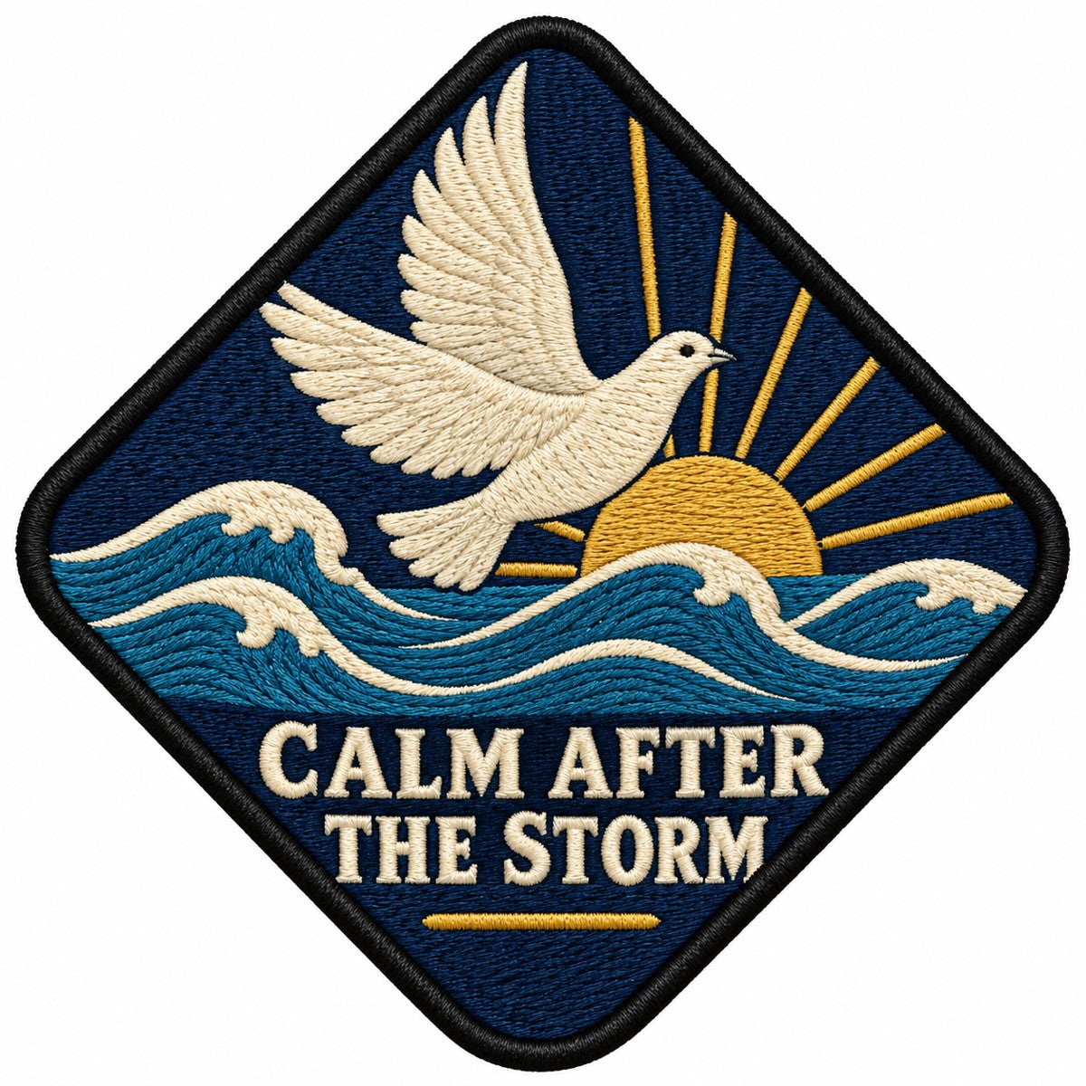 Calm After The Storm embroidered patch design preview - 120mm