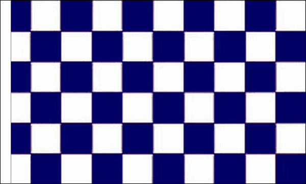 Flagmania Navy Blue and White Check (Sleeved) 3ft x 2ft Polyester Flag on white background