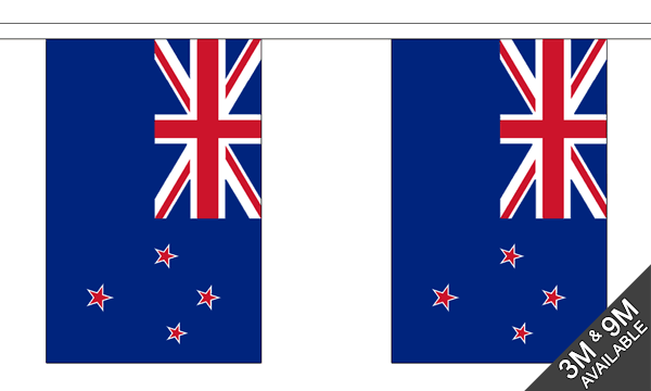 New Zealand 3 metre bunting, 10 flags - Flagmania