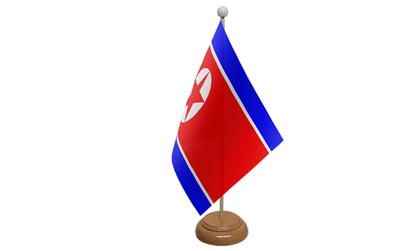 Flagmania Korea North wooden hand flags, 9x6 inch, pack of 12, no bases