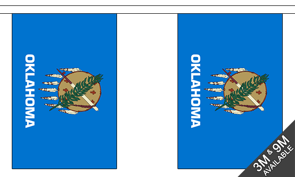 Oklahoma 3 metre bunting, 10 flags - Flagmania