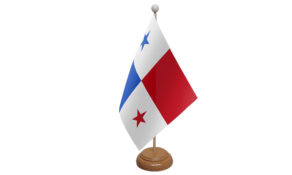 Flagmania Panama wooden hand flags, 9x6 inch, pack of 12, no bases