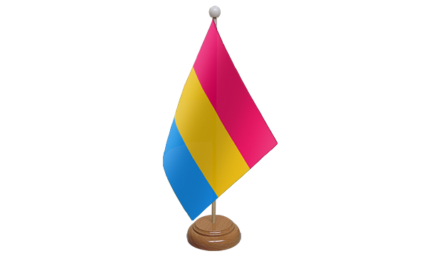 Flagmania Pansexual wooden hand flags, 9x6 inch, pack of 12, no bases