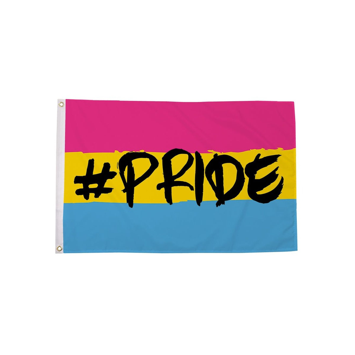 Pansexual #Pride Flag 5ft x 3ft in pink yellow and blue with black #PRIDE lettering
