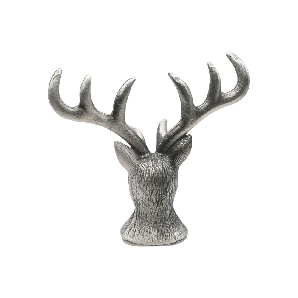 English made pewter stag head ornament reverse view