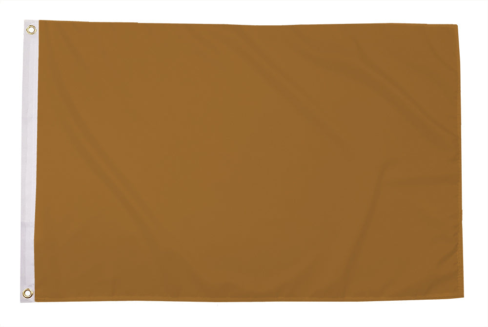 Flagmania Plain Gold/Khaki 3ft x 2ft Polyester Flag on white background