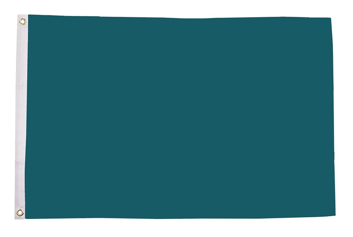 Flagmania Plain Teal 3ft x 2ft Polyester Flag on white background