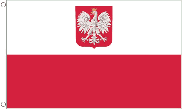 Flagmania Poland Crest NYLON 5ft x 3ft Nylon Flag
