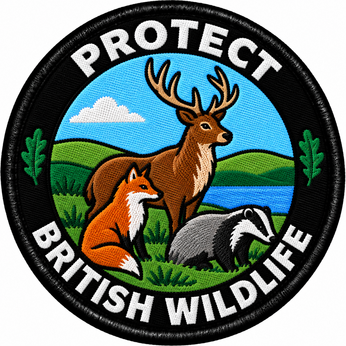 Protect British Wildlife 80mm Embroidered Patch