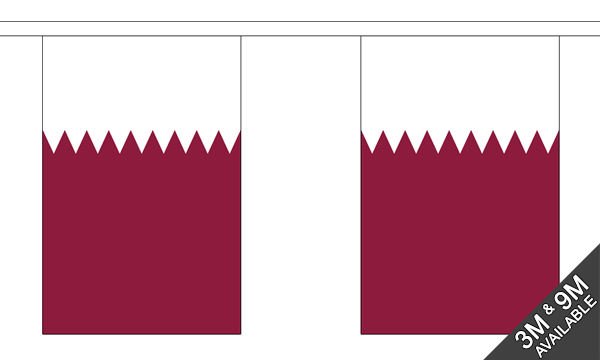 Qatar 3 metre bunting, 10 flags - Flagmania