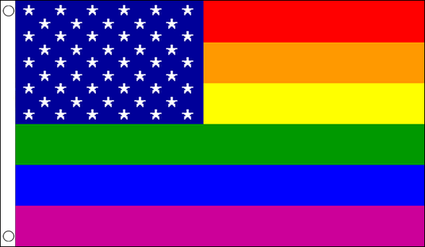 Flagmania Rainbow USA (New Glory) 5ft x 3ft Polyester Flag