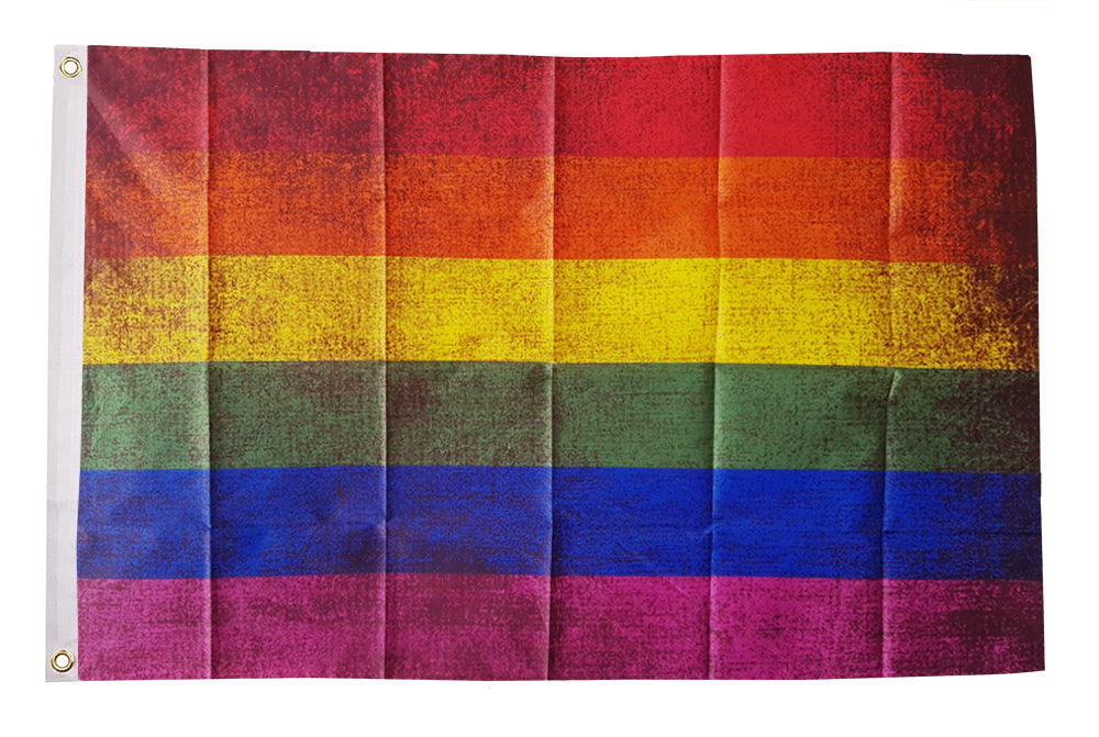 Flagmania Rainbow Grunge 5ft x 3ft Polyester Flag