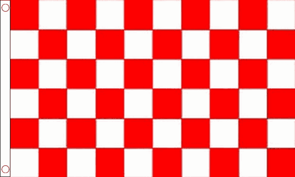 Flagmania Red and White Check (Sleeved) 3ft x 2ft Polyester Flag on white background