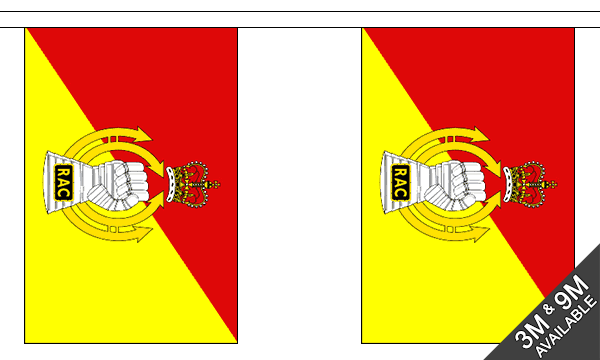 Royal Armoured Corps 3 metre bunting, 10 flags - Flagmania