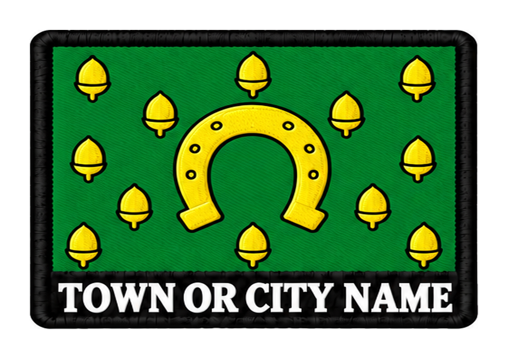 Rutland personalised county patch artwork preview, 90 x 60mm