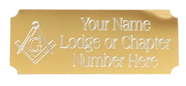 (MP21) 60mm x 25mm Personalised Gold Masonic Case Plate