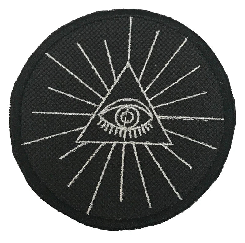 Masonic All Seeing Eye Embroidered Sew / Iron on Patch 75mm x 75mm