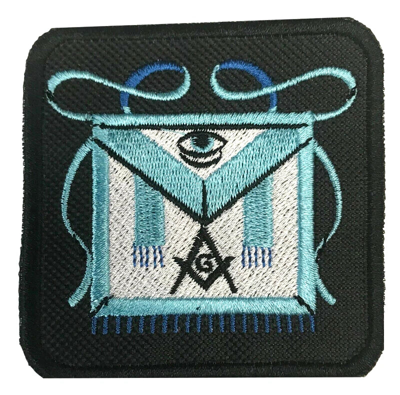 Light Blue Masonic Apron Embroidered Sew / Iron on Patch 70mm x 70mm