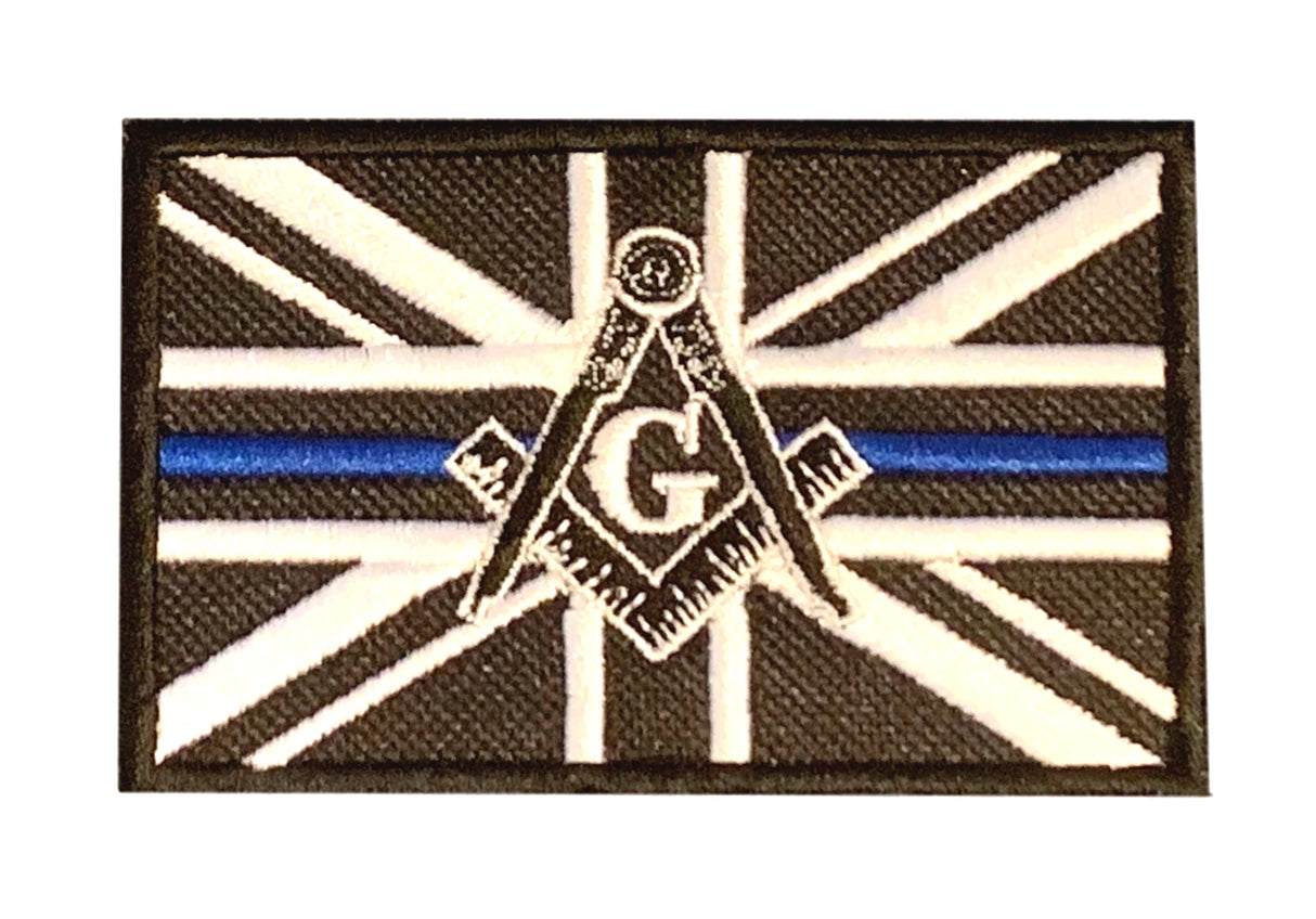 Freemason Masonic Thin Blue Line With G Embroidered Sew / Iron on Patch 90mm x 60mm