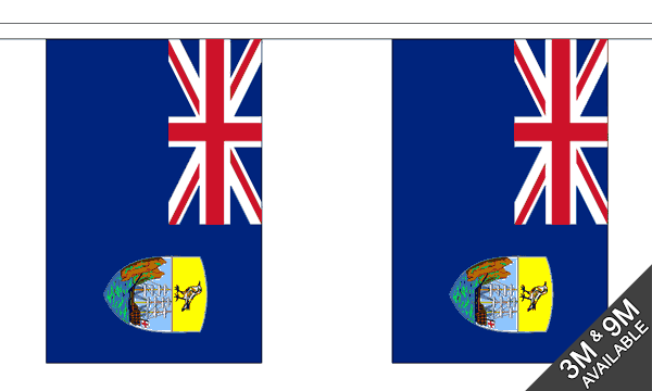 Saint Helena Small 3 metre bunting, 10 flags - Flagmania