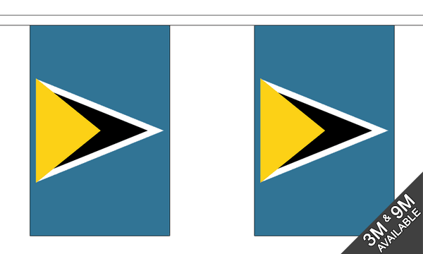 Saint Lucia 3 metre bunting, 10 flags - Flagmania