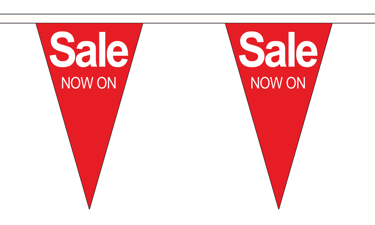 Sale Now On Triangle 12 metre bunting by Flagmania