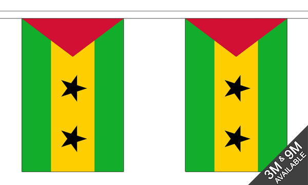 Sao Tome and Principe 3 metre bunting, 10 flags - Flagmania