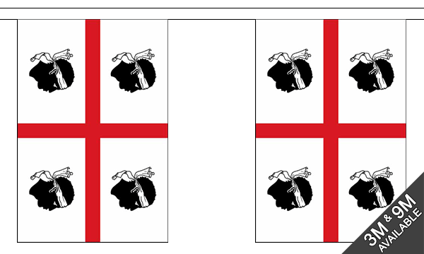 Sardinia 3 metre bunting, 10 flags - Flagmania