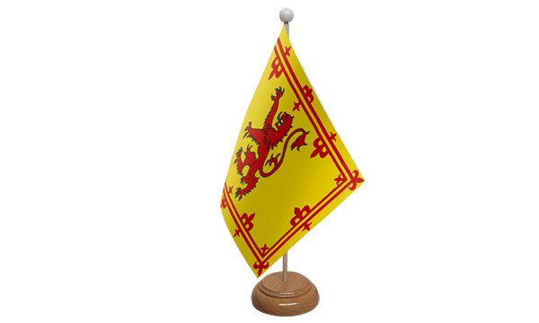 Flagmania Scotland Lion wooden hand flags, 9x6 inch, pack of 12, no bases