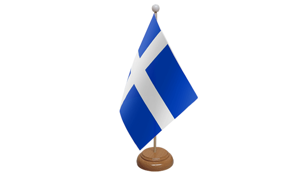 Flagmania Shetlands wooden hand flags, 9x6 inch, pack of 12, no bases