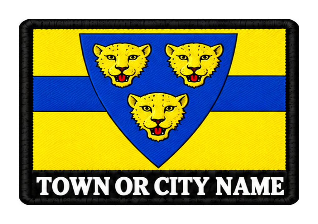 Shropshire personalised county patch artwork preview, 90 x 60mm