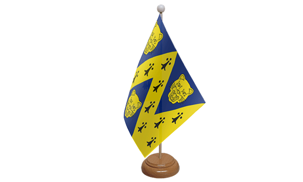 Flagmania Shropshire New wooden hand flags, 9x6 inch, pack of 12, no bases