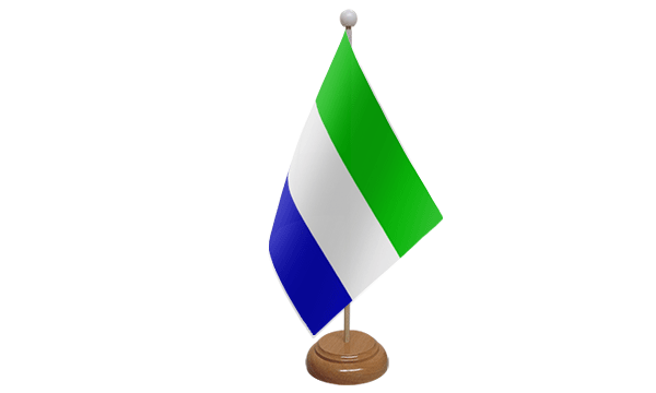 Flagmania Sierra Leone wooden hand flags, 9x6 inch, pack of 12, no bases