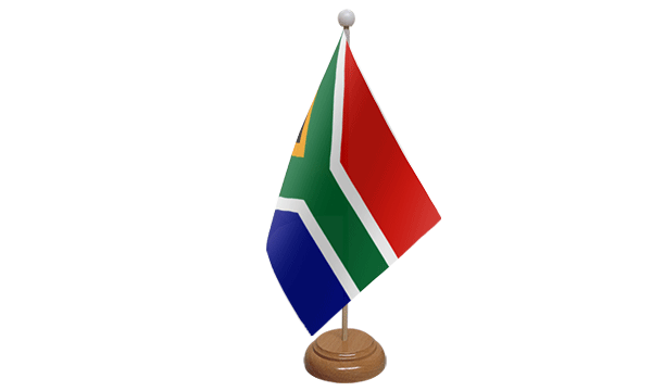 Flagmania South Africa New wooden hand flags, 9x6 inch, pack of 12, no bases