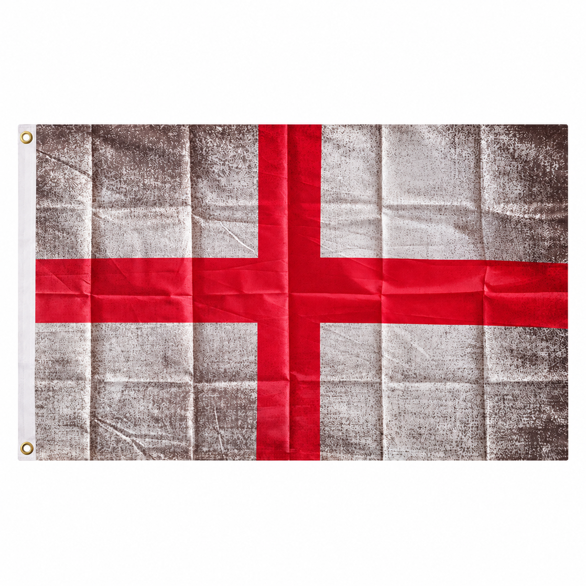 St George Grunge England flag with distressed red cross design, 5ft x 3ft