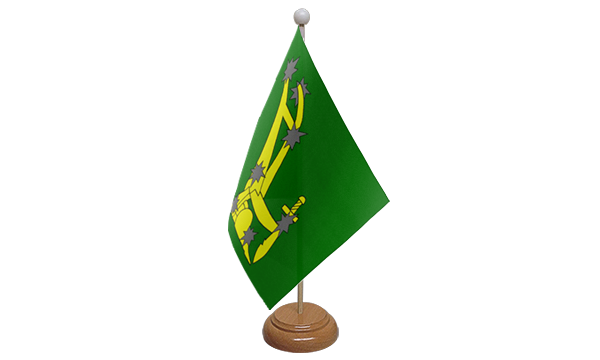 Flagmania Starry Plough Green wooden hand flags, 9x6 inch, pack of 12, no bases