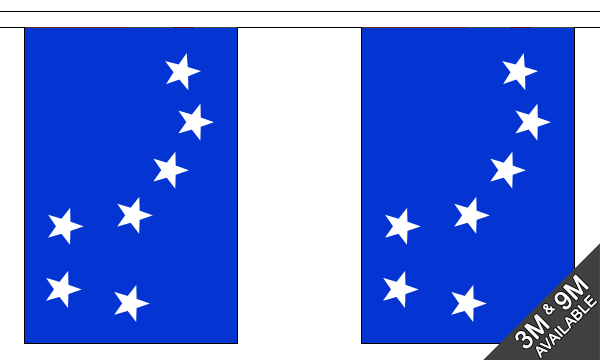 Starry Plough Royal Blue 3 metre bunting, 10 flags - Flagmania