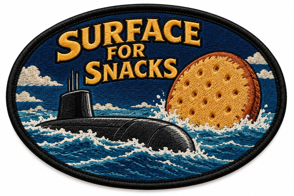Surface For Snacks embroidered patch design preview - 110mm