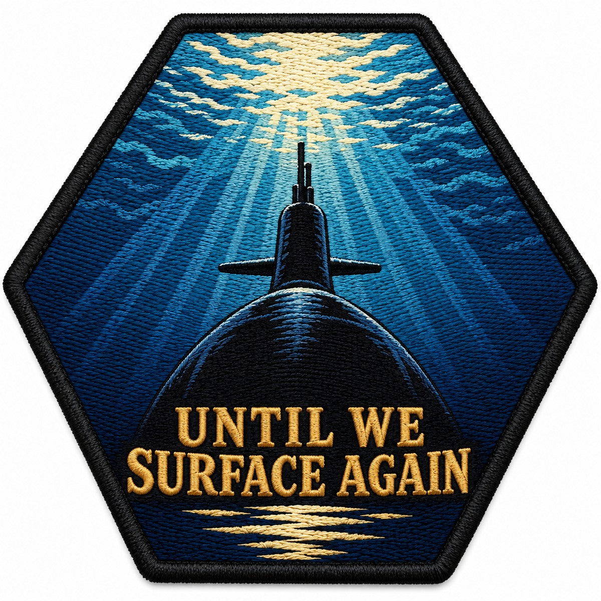 Until We Surface Again embroidered patch design preview - 120mm