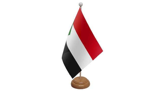 Flagmania Sudan wooden hand flags, 9x6 inch, pack of 12, no bases