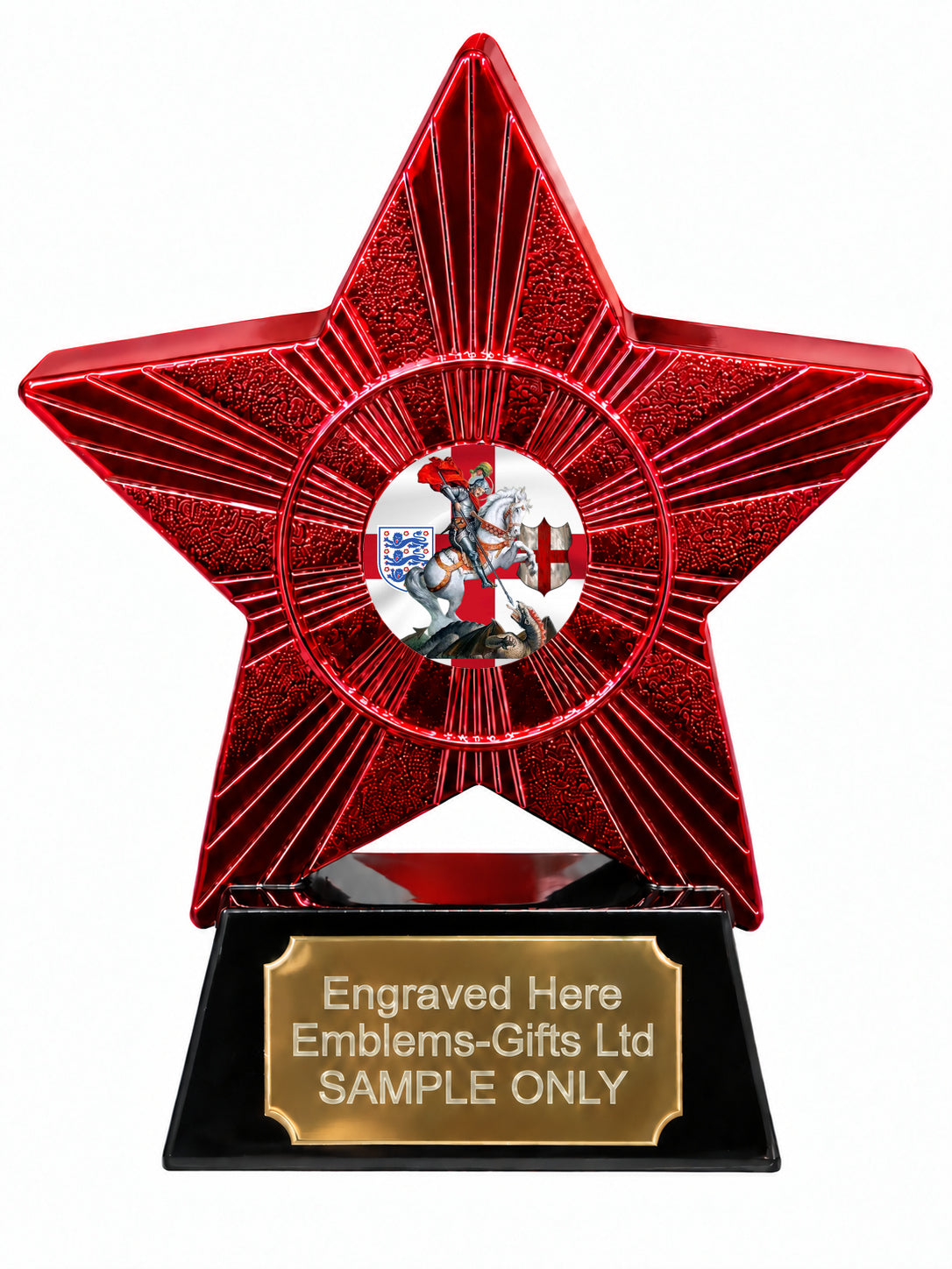 Red Superstar St George and Dragon Resin Trophy 140 x 125mm (A10)