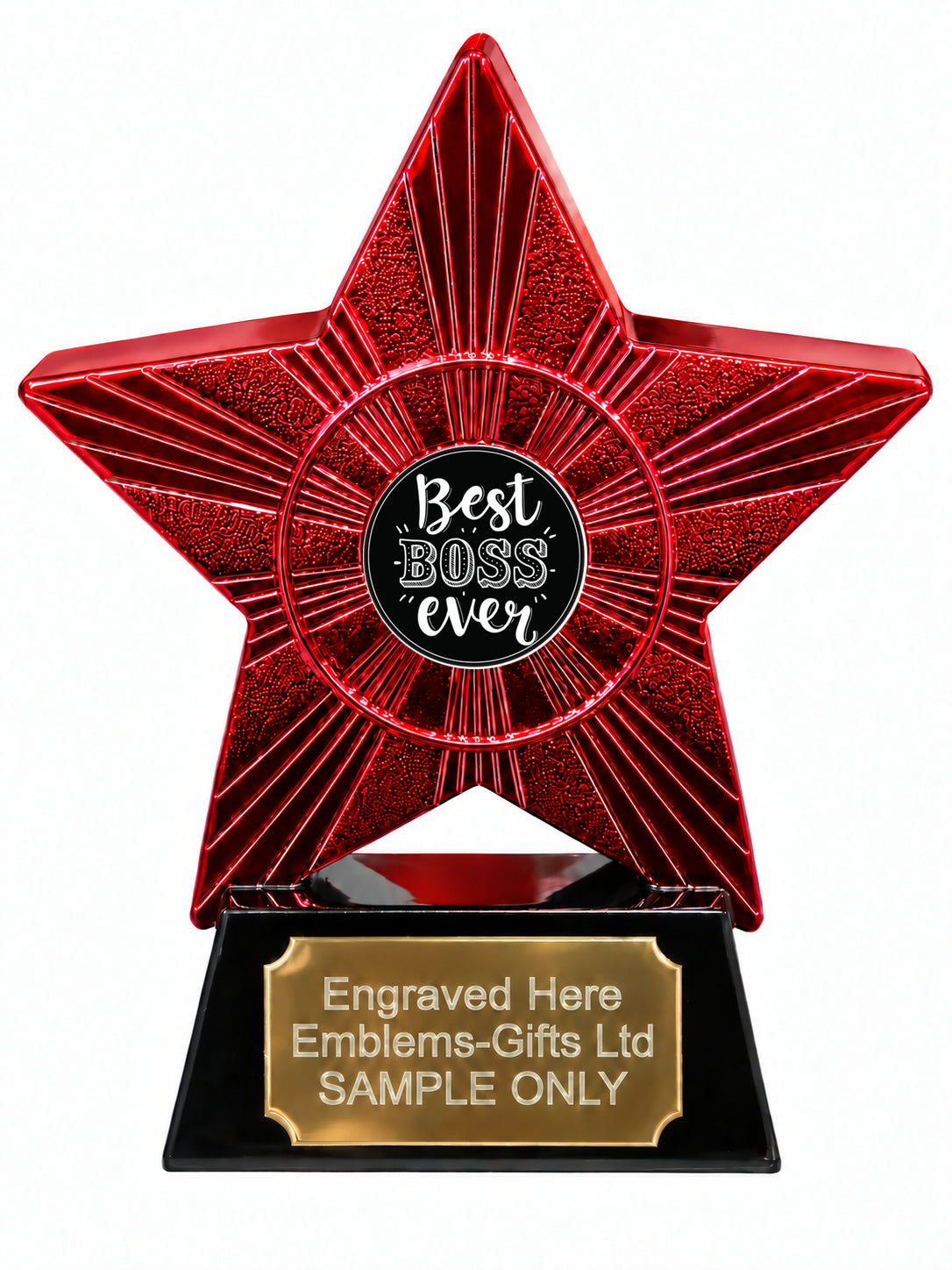 Red Superstar Best Boss Ever Resin Trophy 140 x 125mm (A12)