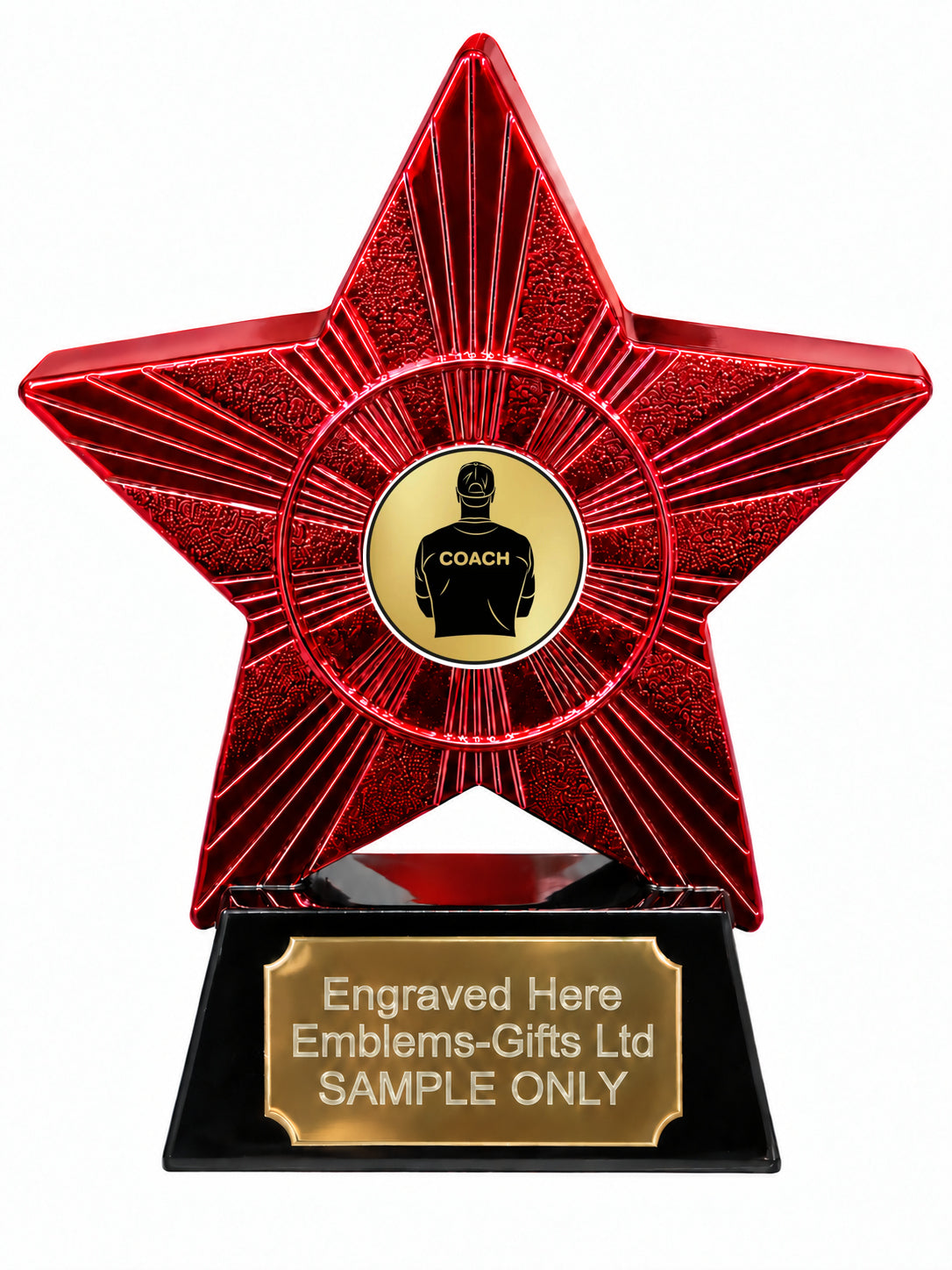 Red Superstar Coach Resin Trophy 140 x 125mm (A15)