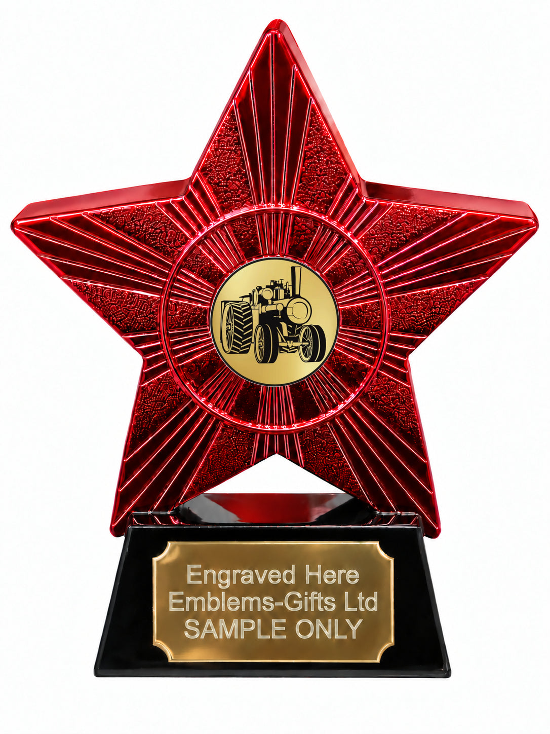 Red Superstar Traction Engine Resin Trophy 140 x 125mm (A15)