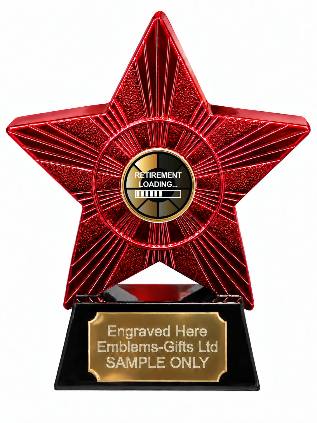 Red Superstar Retirement Loading Resin Trophy 140 x 125mm (A15)