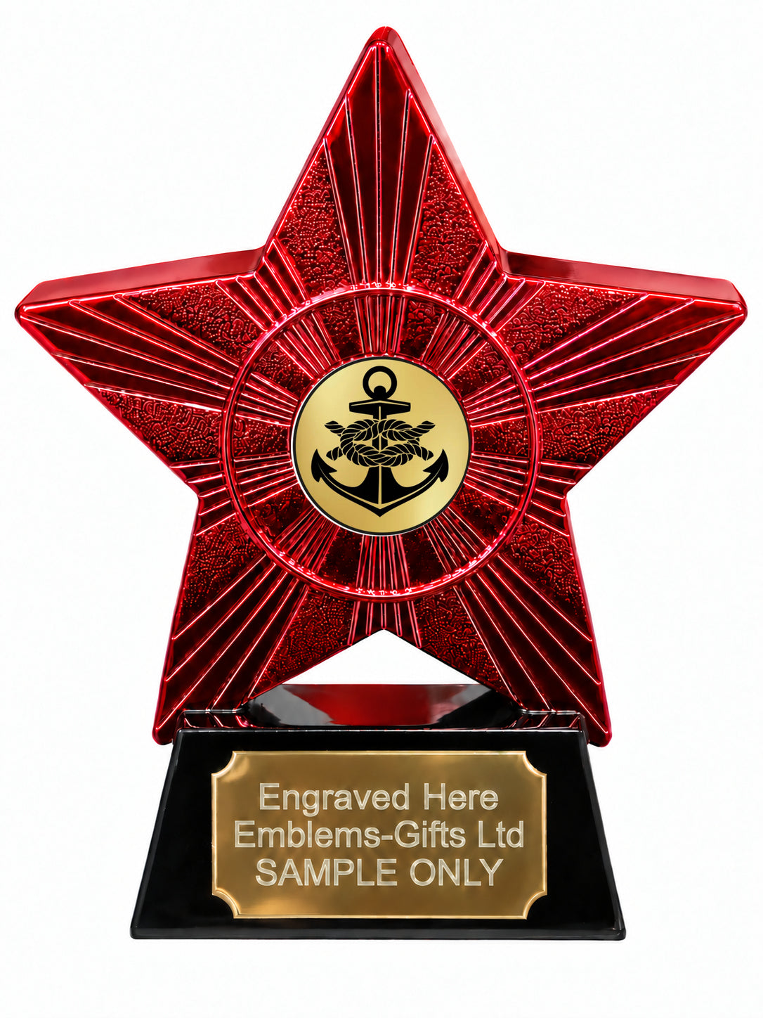 Red Superstar Anchor and Rope Resin Trophy 140 x 125mm (A15)
