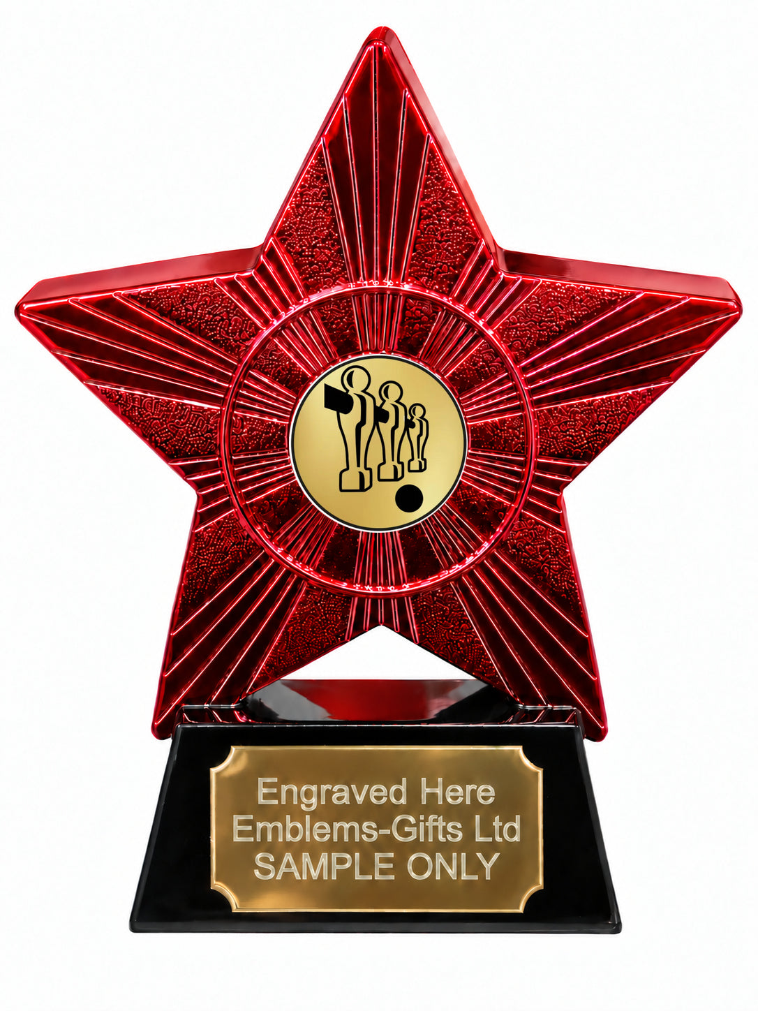 Red Superstar Table Football Resin Trophy 140 x 125mm (A16)