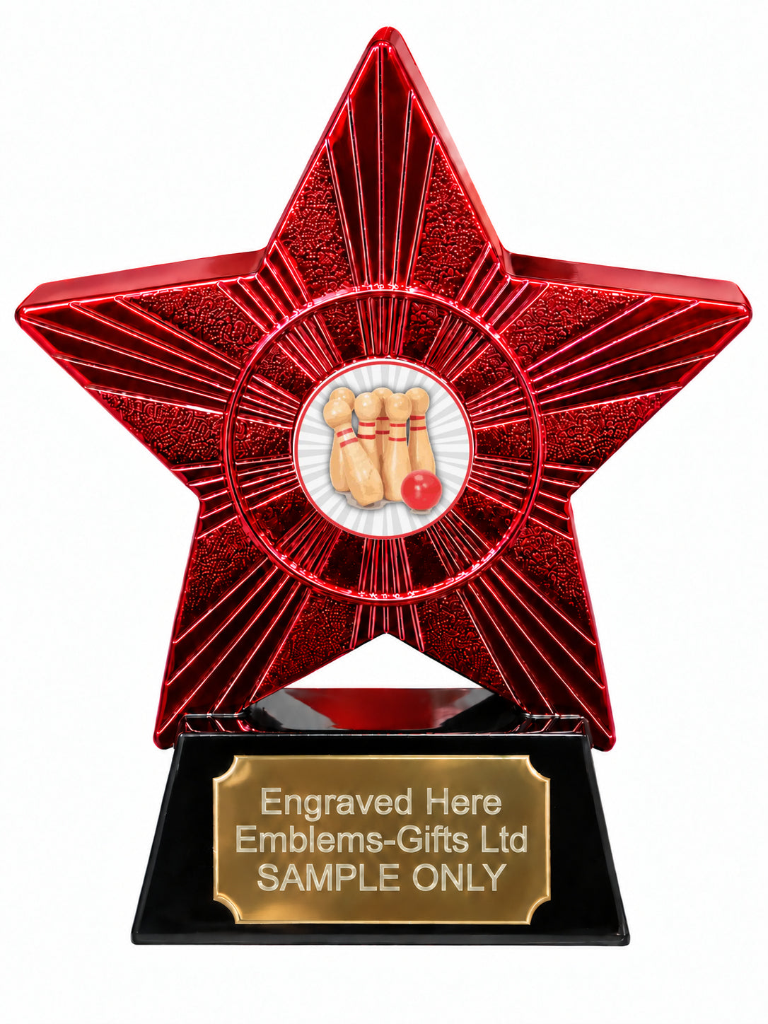 Red Superstar Skittles Resin Trophy 140 x 125mm (A16)