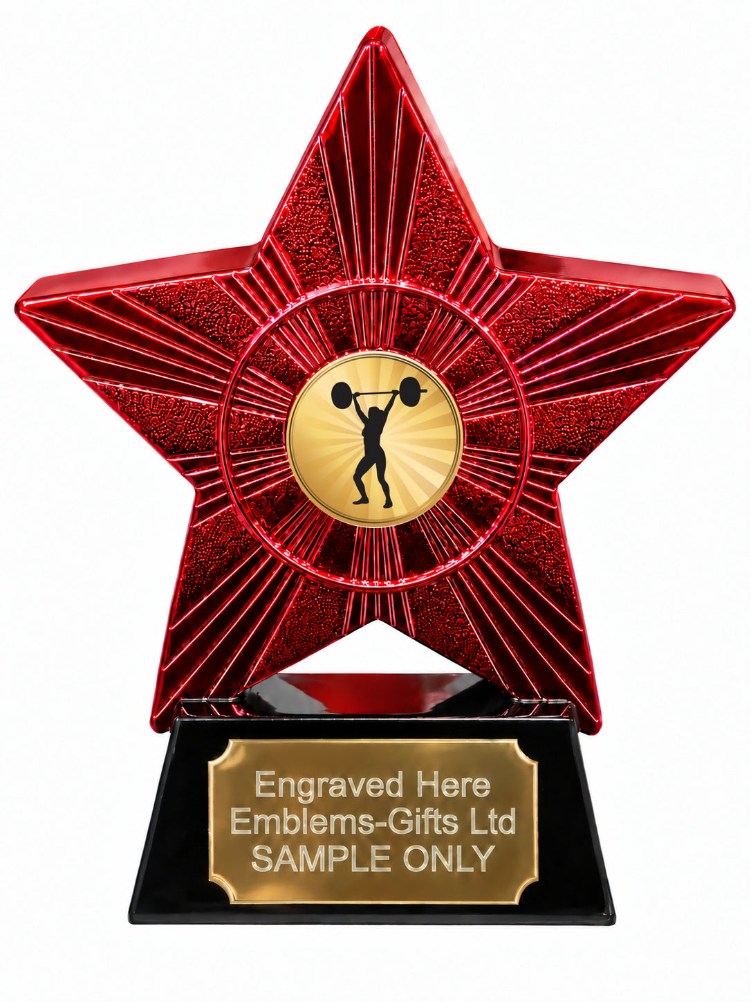 Red Superstar Female Weightlifting Resin Trophy 140 x 125mm (A16)