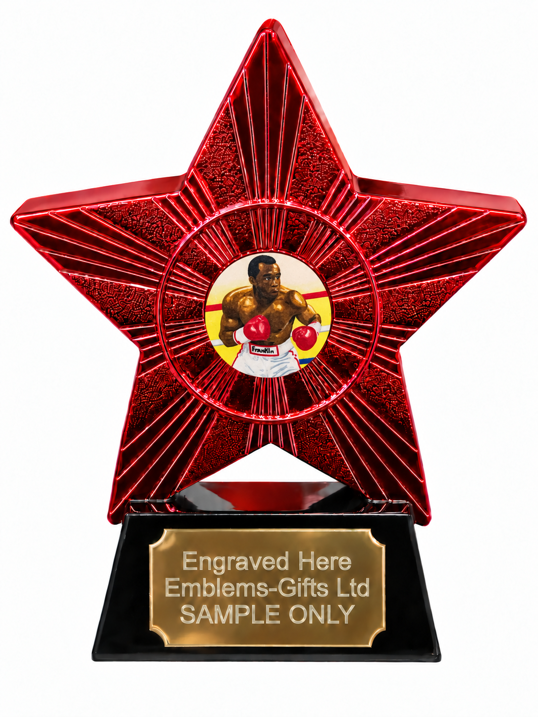 Red Superstar Boxer Red Gloves Resin Trophy 140 x 125mm (A3)